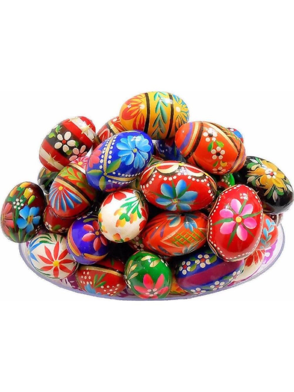 Hand-Painted Decorative Wooden Easter Eggs Set of 6 | Unique Pisanki Decor